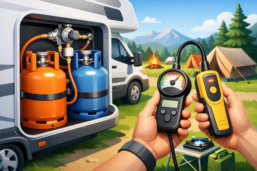 Camping Gasanlage prüfen im Wohnmobil