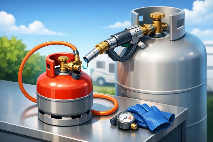 Gas Tankflasche richtig befüllen