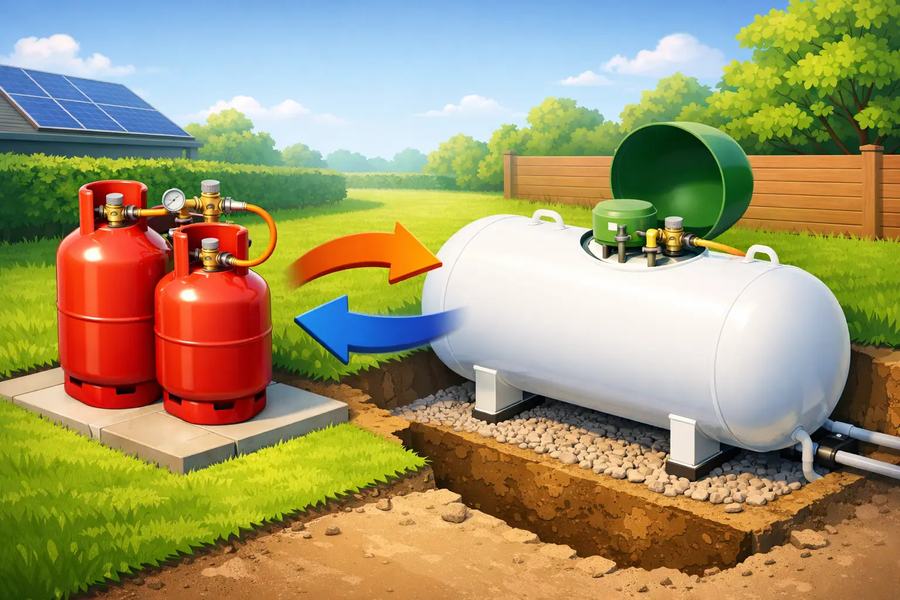 Gasflaschen auf Gastank umrüsten - lohnt es sich?