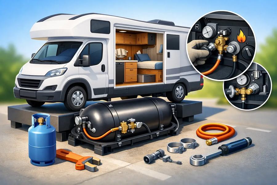 Gastank im Wohnmobil einbauen - worauf es ankommt