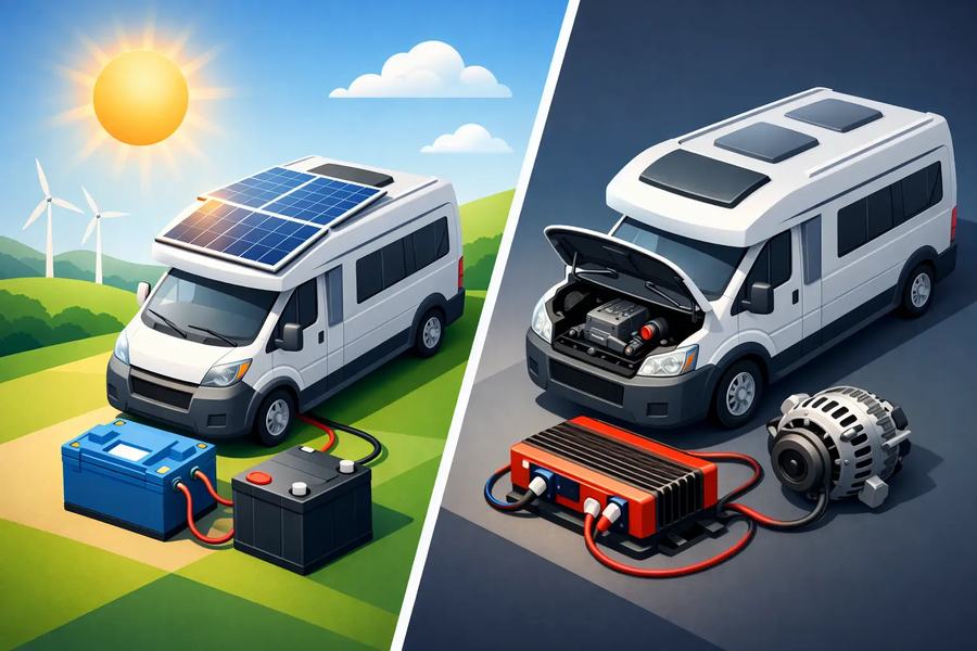 Solar oder Ladebooster im Wohnmobil wählen?