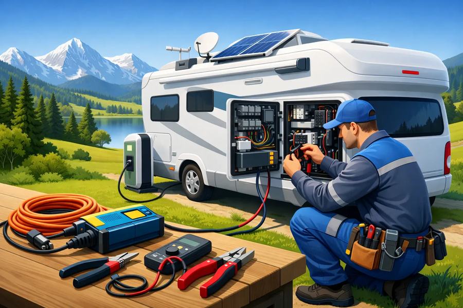 Wohnmobil Elektriker Bayern - worauf es ankommt
