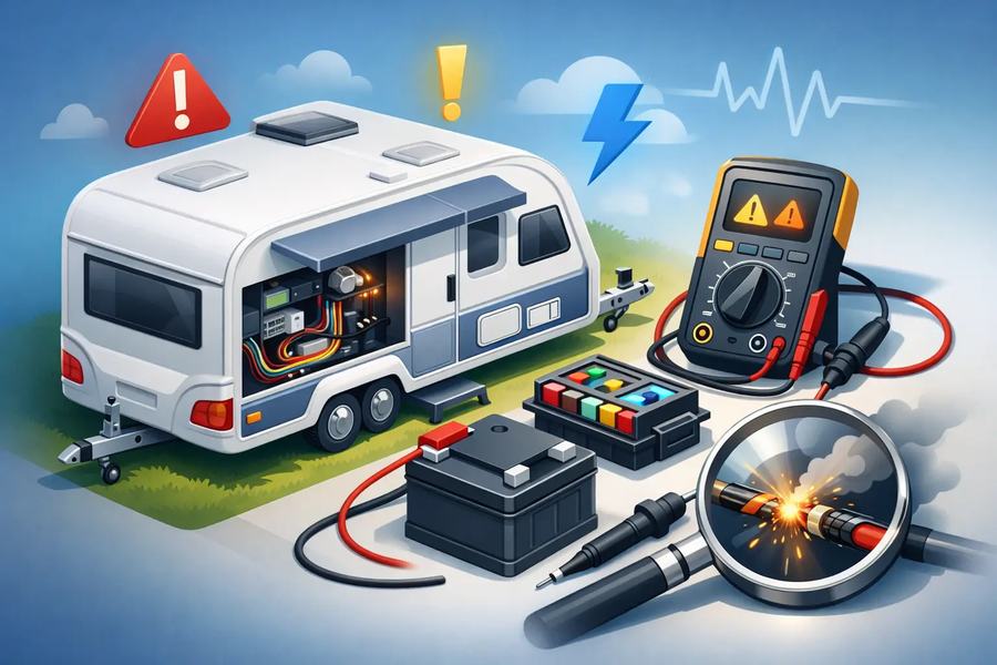 Wohnwagen-Elektrik: Probleme rechtzeitig erkennen